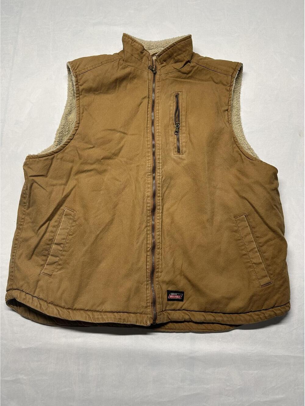 Dickies Sherpa Lined Utility Work Vest Duck Canvas- Size 2XL